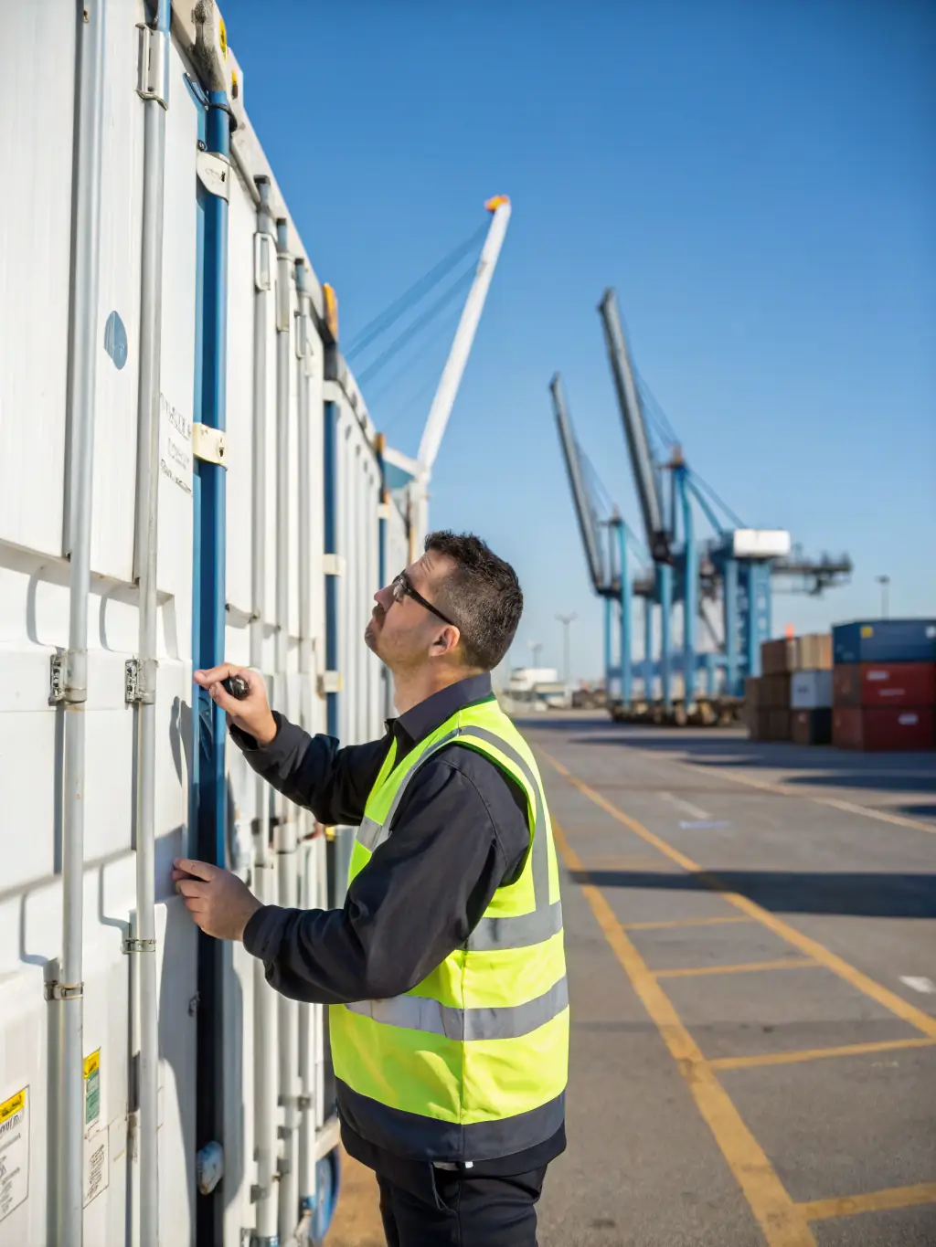 A high-quality photograph showcasing a vehicle being loaded onto a cargo ship, emphasizing the careful handling and secure transport of vehicles by Bushido Group.